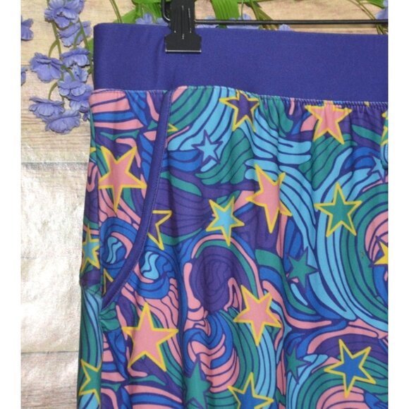 Pop Fit Cheek Boss Purple Joggers Pajama Pants Size XL Groovy Pattern Pockets - Picture 4 of 9